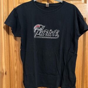 Black Patriots T-Shirt with Rhinestone Logo